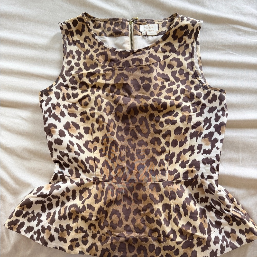 Kate Spade Animal Print Peplum Blouse